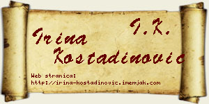 Irina Kostadinović vizit kartica